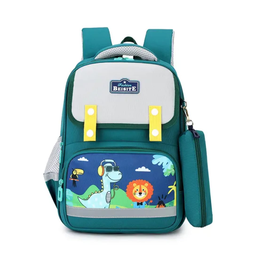 Buy MyneeMoe Schoolie Kids Backpack – Lightweight, Durable & Fun Print School Bag Green - School Bag at MyneeMoe Online In India