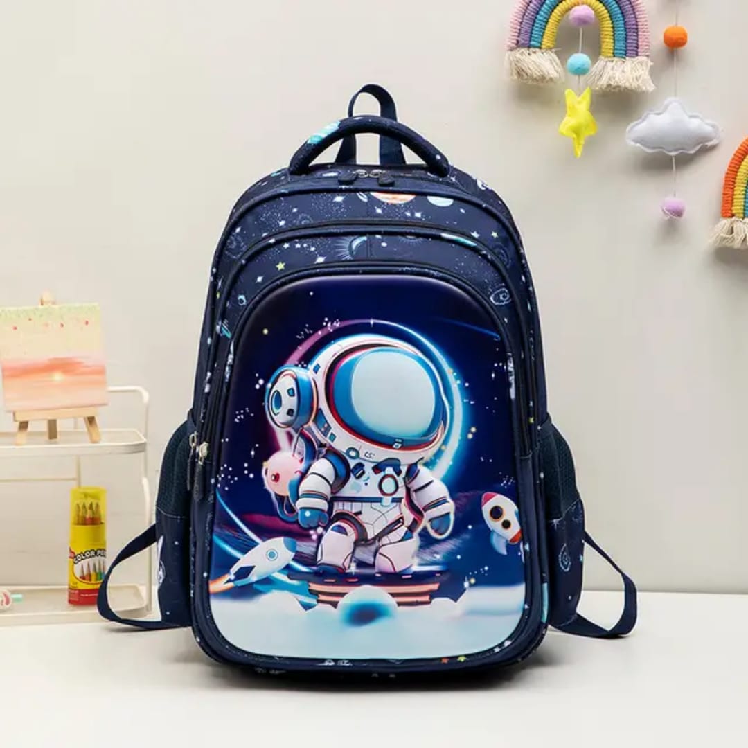 Buy MyneeMoe EduQuest Multi-Print Kids Backpack – Durable, Spacious & Waterproof Blue-Astronaut - School Bag at MyneeMoe Online In India