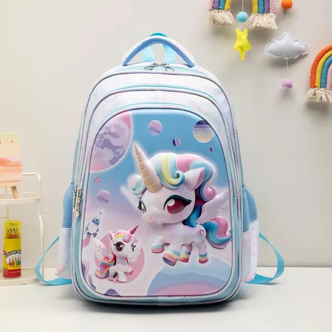 Buy MyneeMoe EduQuest Multi-Print Kids Backpack – Durable, Spacious & Waterproof Blue-Unicorn - School Bag at MyneeMoe Online In India