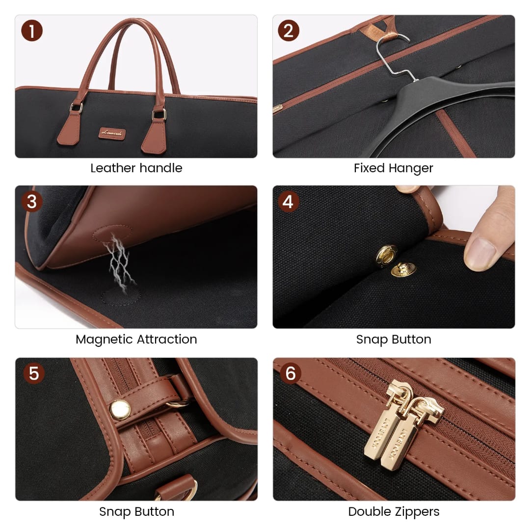 Buy MyneeMoe Lovevook 3 in 1 Garment Duffel Bag | Convertible Carry-On Hanging Suit Travel Bag (Black & Brown) - Travel & Tote Bags at MyneeMoe Online In India
