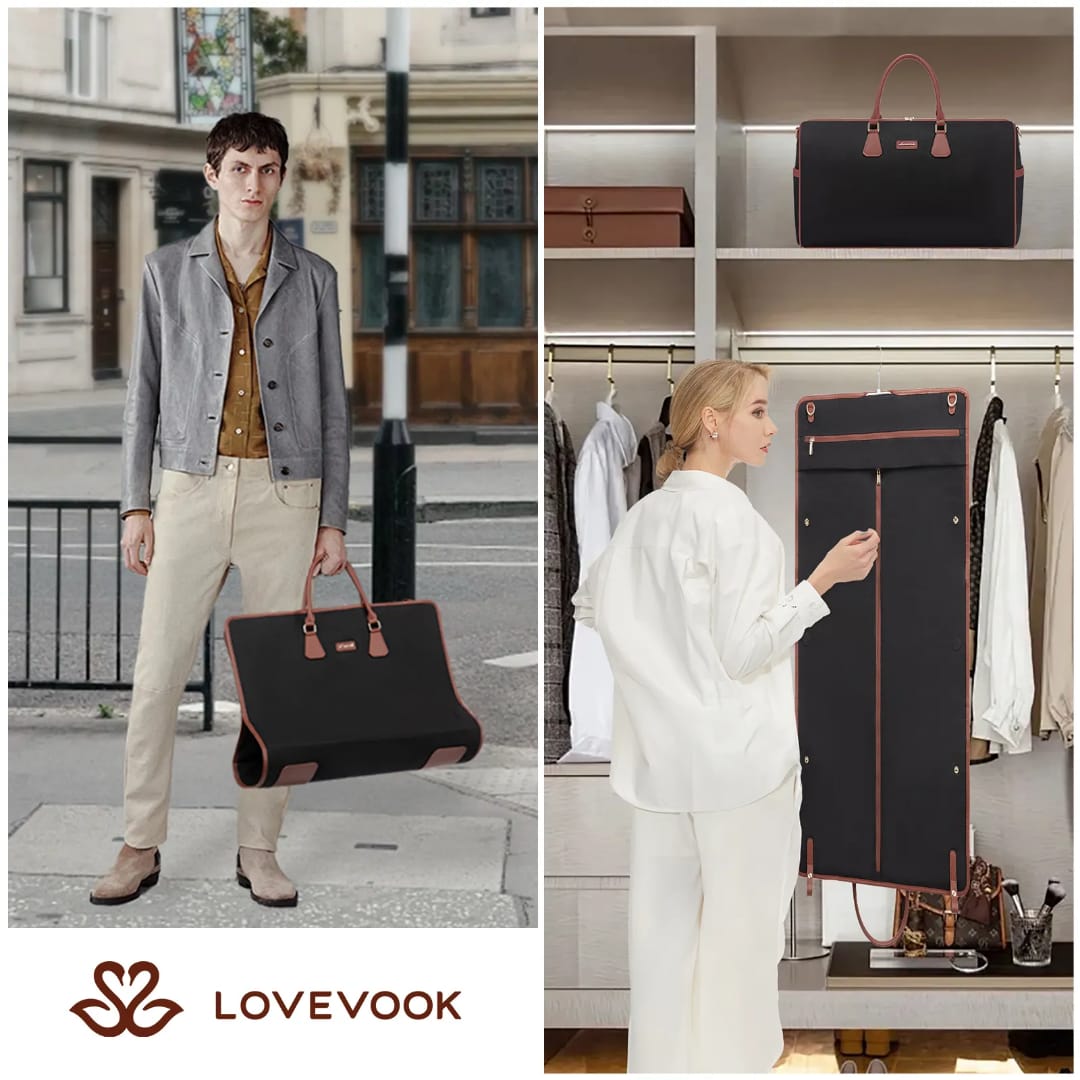 Buy MyneeMoe Lovevook 3 in 1 Garment Duffel Bag | Convertible Carry-On Hanging Suit Travel Bag (Black & Brown) - Travel & Tote Bags at MyneeMoe Online In India