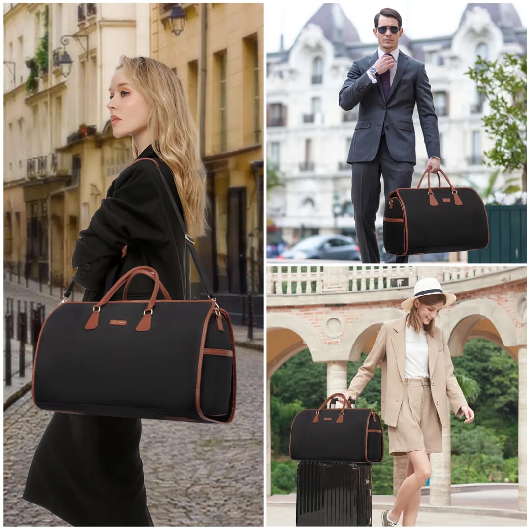 Buy MyneeMoe Lovevook 3 in 1 Garment Duffel Bag | Convertible Carry-On Hanging Suit Travel Bag (Black & Brown) - Travel & Tote Bags at MyneeMoe Online In India