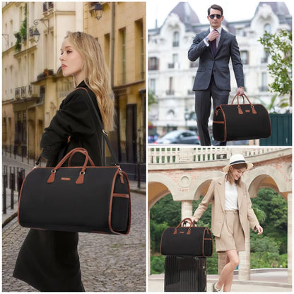 Buy MyneeMoe Lovevook 3 in 1 Garment Duffel Bag | Convertible Carry-On Hanging Suit Travel Bag (Black & Brown) - Travel & Tote Bags at MyneeMoe Online In India