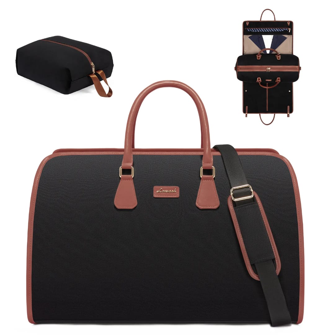 Buy MyneeMoe Lovevook 3 in 1 Garment Duffel Bag | Convertible Carry-On Hanging Suit Travel Bag (Black & Brown) - Travel & Tote Bags at MyneeMoe Online In India