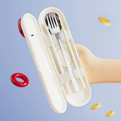 Buy MyneeMoe HappyPaws Travel Cutlery Set – Spoon, Fork & Chopsticks in Cute Case - Cutlery Set at MyneeMoe Online In India