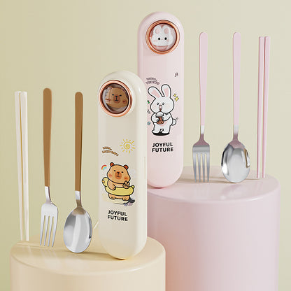 Buy MyneeMoe JoyPop Travel Cutlery Set – Spoon, Fork & Chopsticks in Cute Case - Cutlery Set at MyneeMoe Online In India