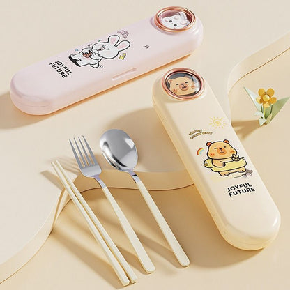 Buy MyneeMoe JoyPop Travel Cutlery Set – Spoon, Fork & Chopsticks in Cute Case - Cutlery Set at MyneeMoe Online In India