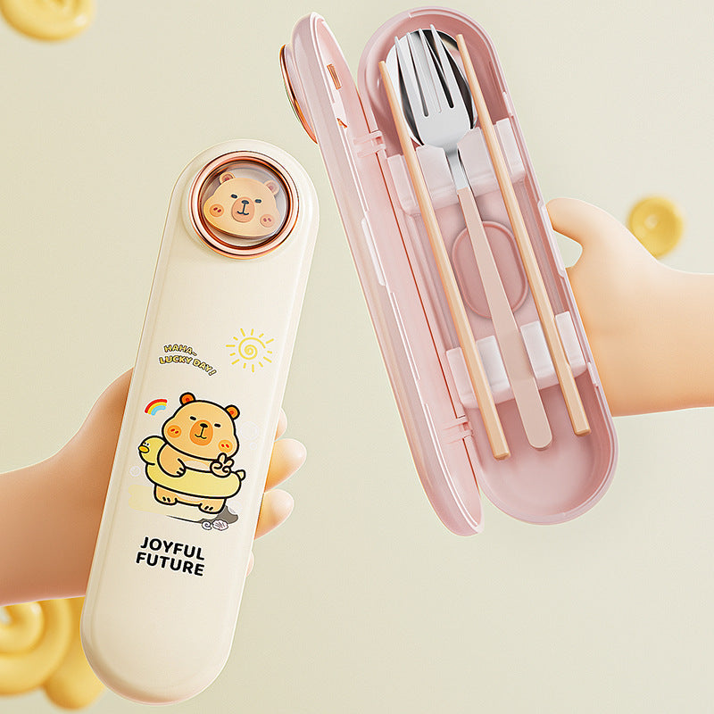 Buy MyneeMoe JoyPop Travel Cutlery Set – Spoon, Fork & Chopsticks in Cute Case - Cutlery Set at MyneeMoe Online In India
