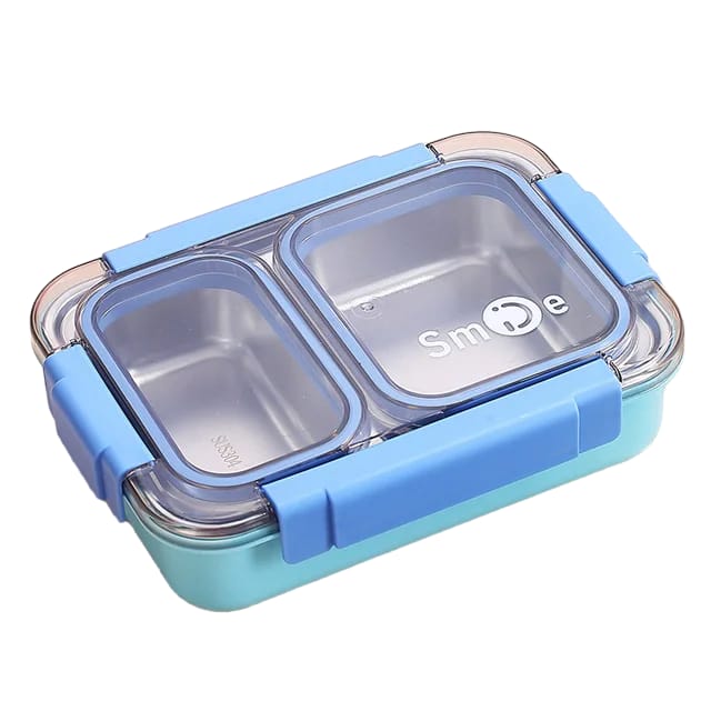 Buy Eat Fit 2 Compartment Bento Lunch Box Blue at MyneeMoe Online In India