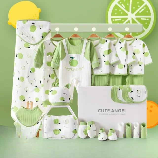 Buy MyneeMoe CuddleNest 24 Piece Newborn Gift Set – Ideal Baby Shower Presents for Boys & Girls Green & White - Baby Clothing Set at MyneeMoe Online In India