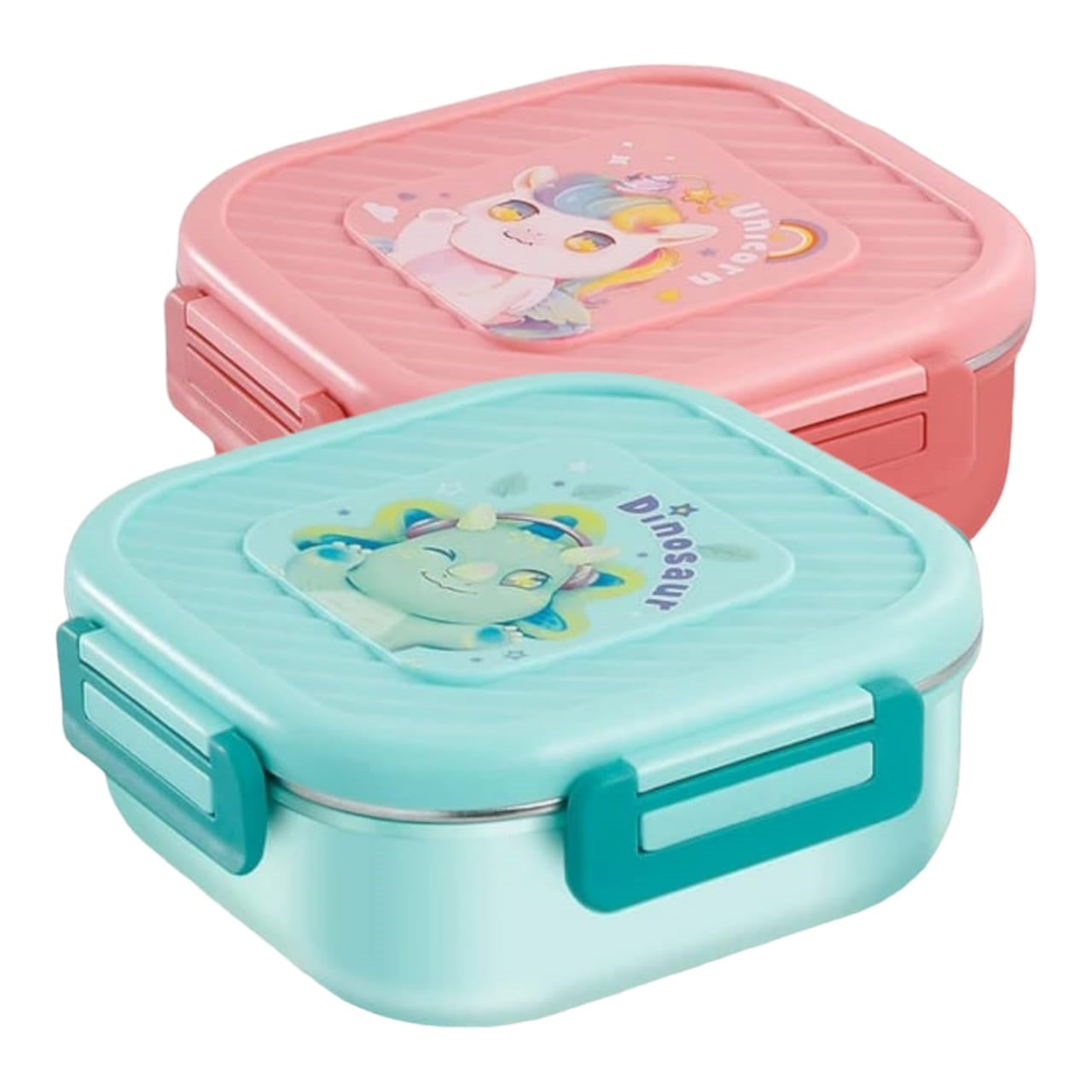 Buy Healthy Life Kids Stainless Steel Bento Box Dino & Unicorn at MyneeMoe Online In India