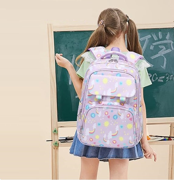 Buy Magical Rainbow Waterproof School Bag Combo - Backpack, Lunch Bag & Pencil Case at MyneeMoe Online In India