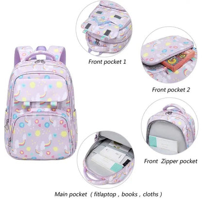 Buy Magical Rainbow Waterproof School Bag Combo - Backpack, Lunch Bag & Pencil Case at MyneeMoe Online In India