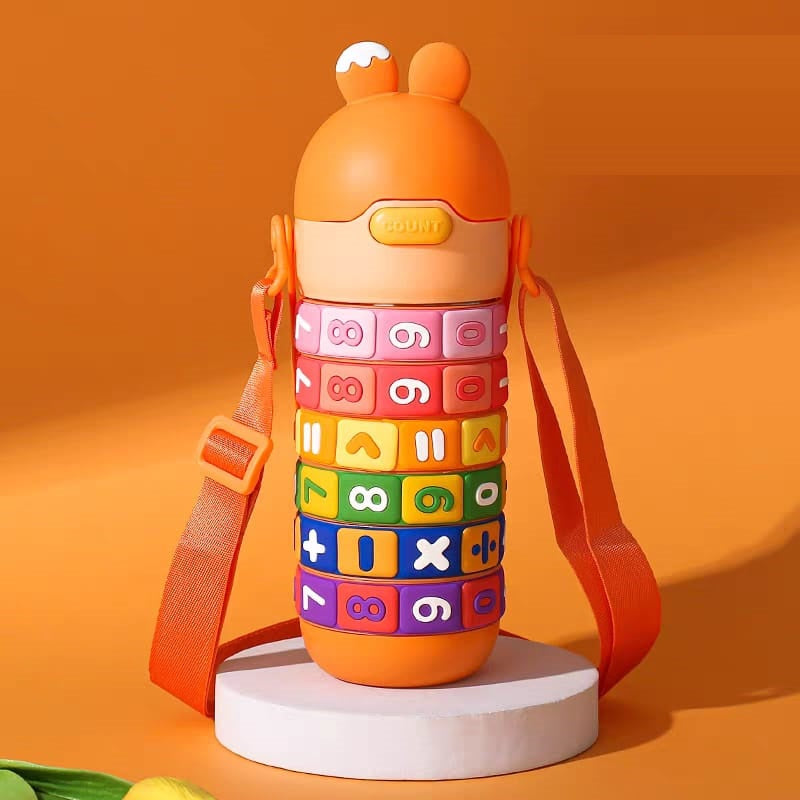 Buy Rotate Number Educational Water Bottle for Kids - Interactive & Leakproof Tangy Orange at Myneemoe Online In India