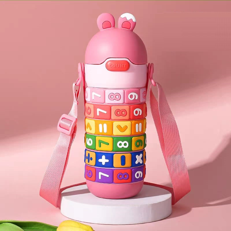 Buy Rotate Number Educational Water Bottle for Kids - Interactive & Leakproof Rose Pink at Myneemoe Online In India