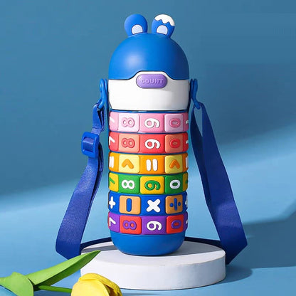 Buy Rotate Number Educational Water Bottle for Kids - Interactive & Leakproof Royal Blue at Myneemoe Online In India