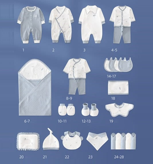 Buy MyneeMoe Little Wonders 28 Piece Newborn Gift Box – Ultimate Baby Shower Gift Set for Boys & Girls - Baby Clothing Set at MyneeMoe Online In India