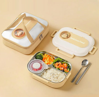 Buy Delicious Meal Stainless Steel Lunch Box Insulated Lunch Bag Yellow Bear at Myneemoe Online In India