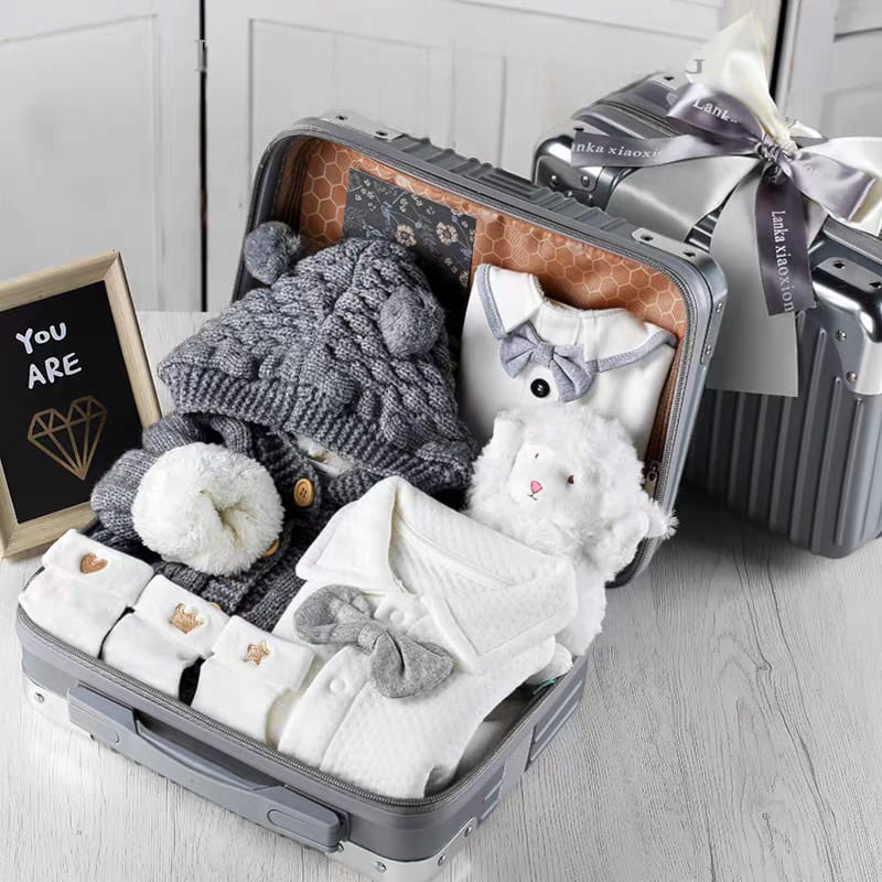 Buy Little Dreamer 10-Piece Newborn Mini Suitcase Hamper – Ultimate Baby Shower Collection at MyneeMoe Online In India