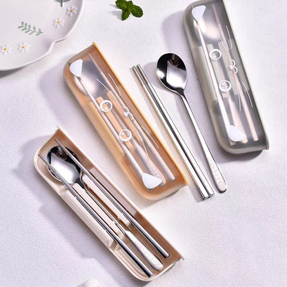 Buy Crystal-Clear Stainless-Steel Cutlery Set – Spoon, Fork & Chopsticks at MyneeMoe Online In India