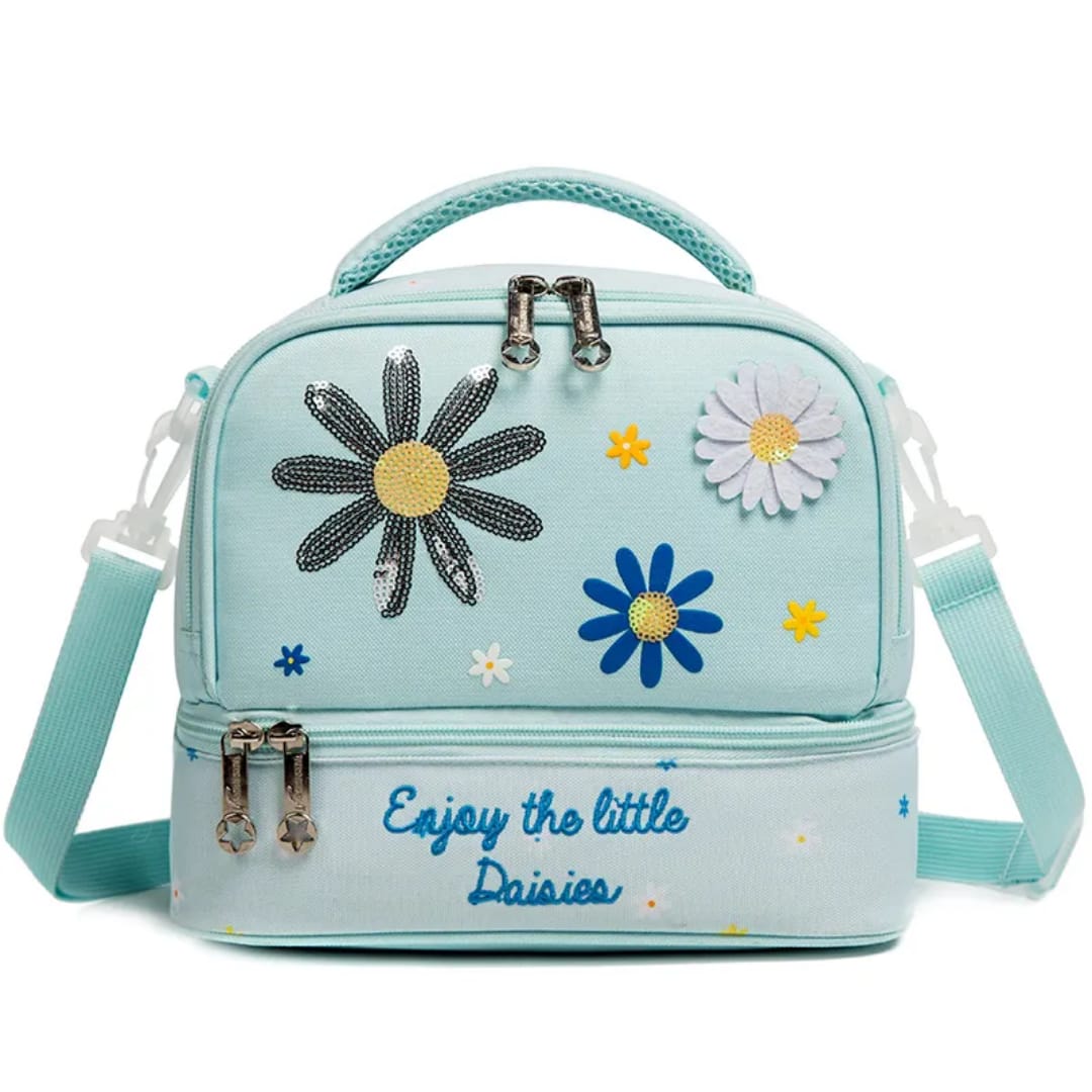 Buy ChillMate Insulated Lunch Bag – Spacious & Stylish with Two Large Compartments | Waterproof & Durable (Little Daisies) at MyneeMoe Online In India