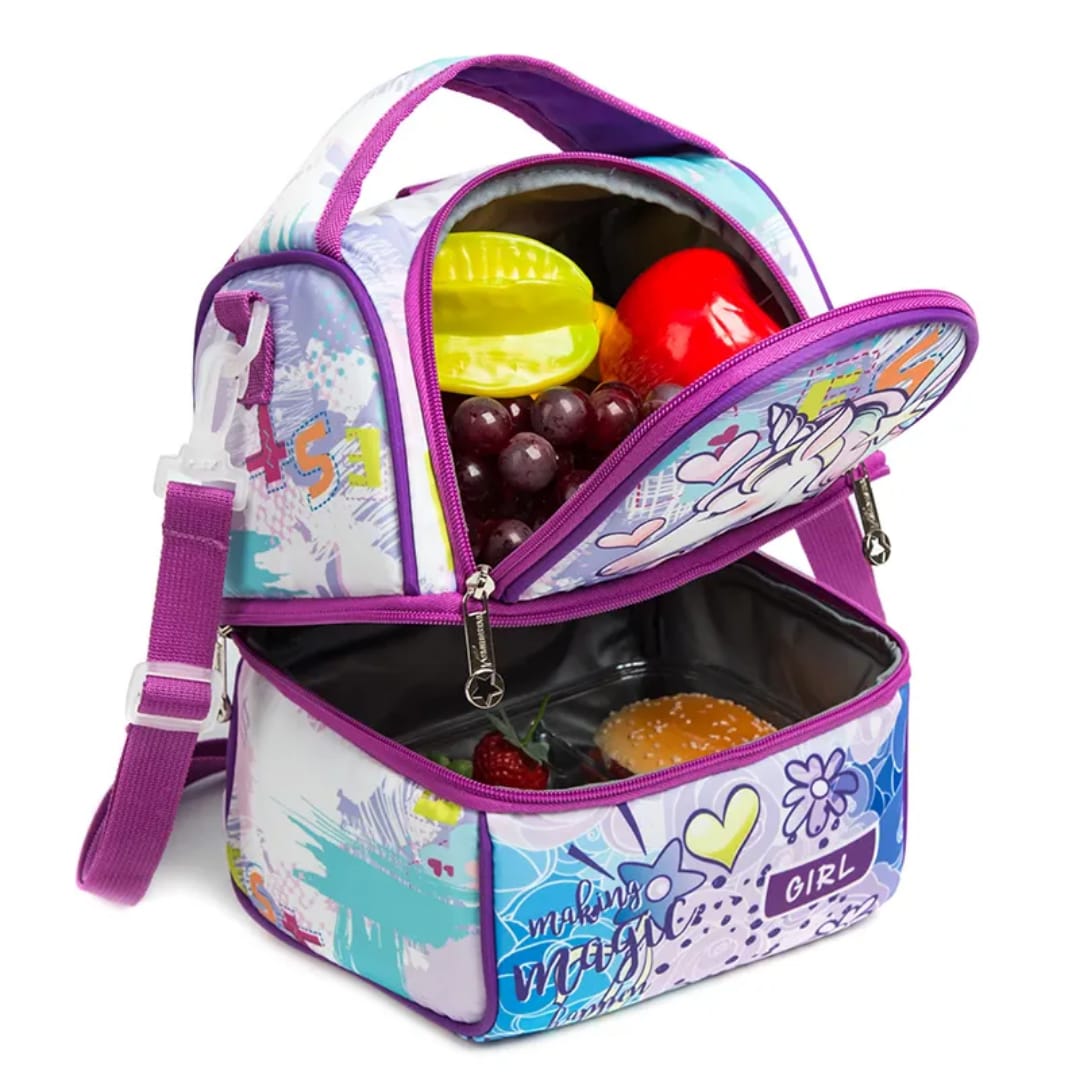 Buy FrescoPack Insulated Lunch Bag – Double Compartments | Waterproof & Stylish (Unicorn, Purple) at MyneeMoe Online In India