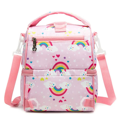 Buy FrescoPack Insulated Lunch Bag – Double Compartments | Waterproof & Stylish (Unicorn, Pink) at MyneeMoe Online In India