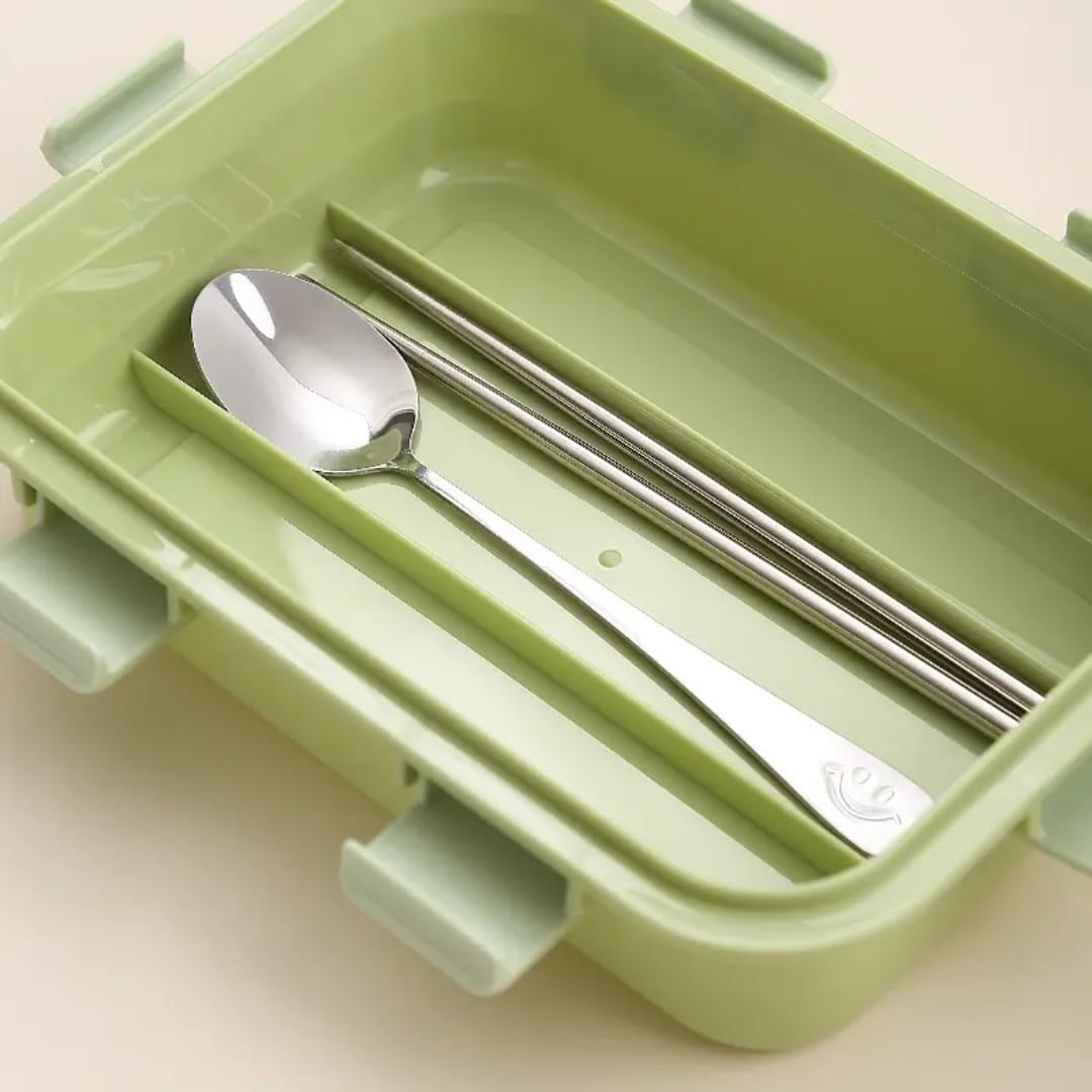 Buy MyneeMoe SmartMeal 3 Compartment Stainless Steel Bento Box – Durable, Portable & Dibbie Included - Lunch Box at MyneeMoe Online In India