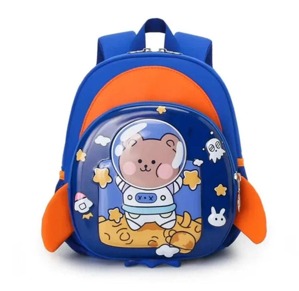 Buy MyneeMoe Fuzzy Bear Print Kindergarten Backpack for Little Explorers Blue - School Bag at MyneeMoe Online In India