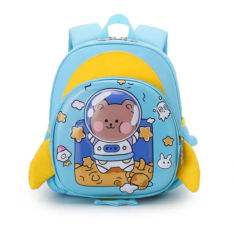 Buy MyneeMoe Fuzzy Bear Print Kindergarten Backpack for Little Explorers Light Blue - School Bag at MyneeMoe Online In India