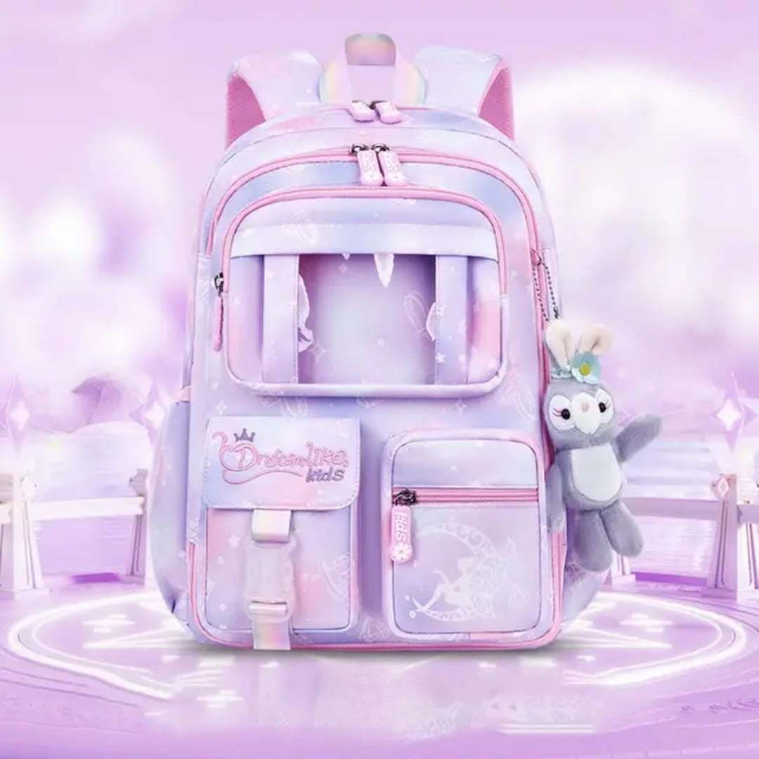 Buy MyneeMoe Cotton Candy Elite Backpack - Stylish, Spacious, Durable, Waterproof School Bag Lavender - School Bag at MyneeMoe Online In India