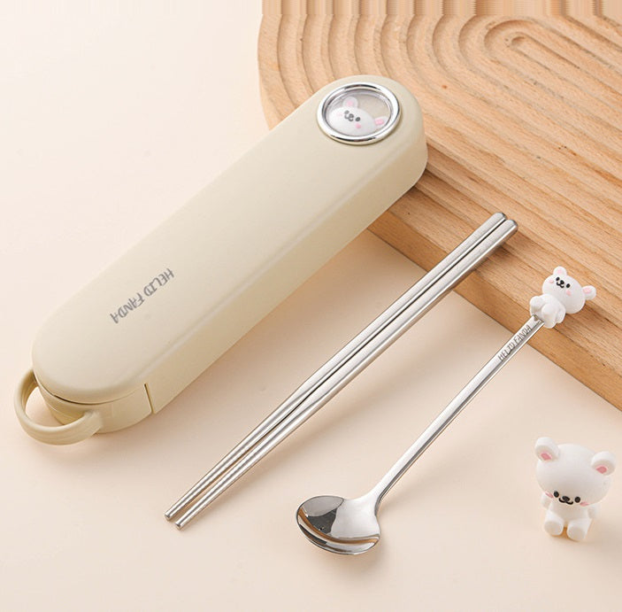 Buy MyneeMoe Hello Finda Stainless Steel Cutlery Set – Spoon, Fork & Chopsticks - Cutlery Set at MyneeMoe Online In India