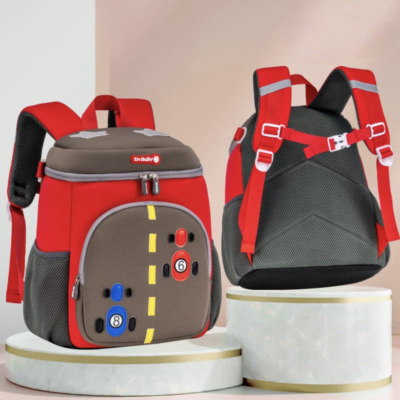 Buy MyneeMoe Happy Tails Kids Backpack – Lightweight, Soft & Cute for Preschoolers Red Racer - School Bag at MyneeMoe Online In India