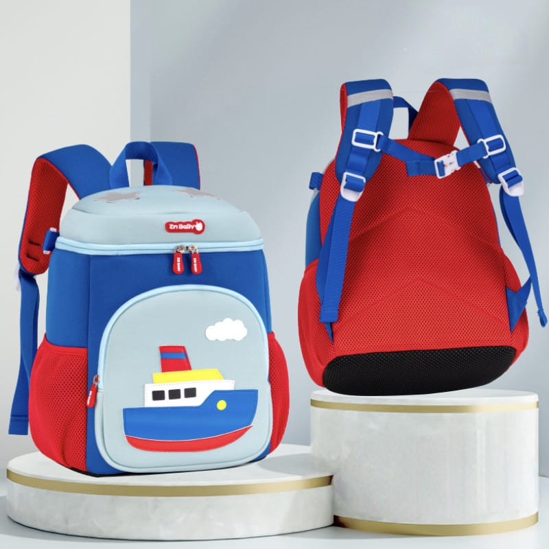 Buy MyneeMoe Happy Tails Kids Backpack – Lightweight, Soft & Cute for Preschoolers Blue Boat - School Bag at MyneeMoe Online In India