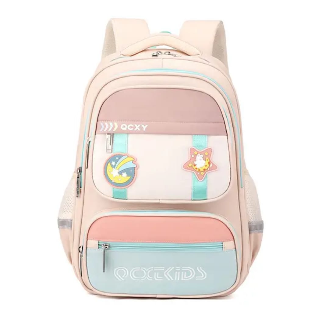 Buy MyneeMoe SkyStash School Backpack – Stylish, Waterproof & Spacious Bag for Kids Beige & Pink - School Bag at MyneeMoe Online In India