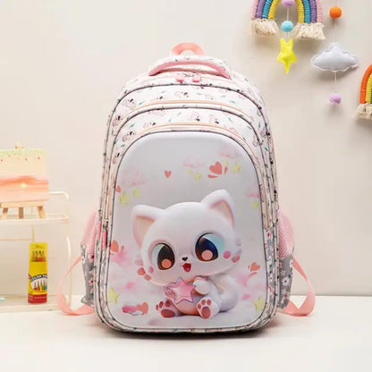 Buy MyneeMoe EduQuest Multi-Print Kids Backpack – Durable, Spacious & Waterproof Pink-Kitty - School Bag at MyneeMoe Online In India