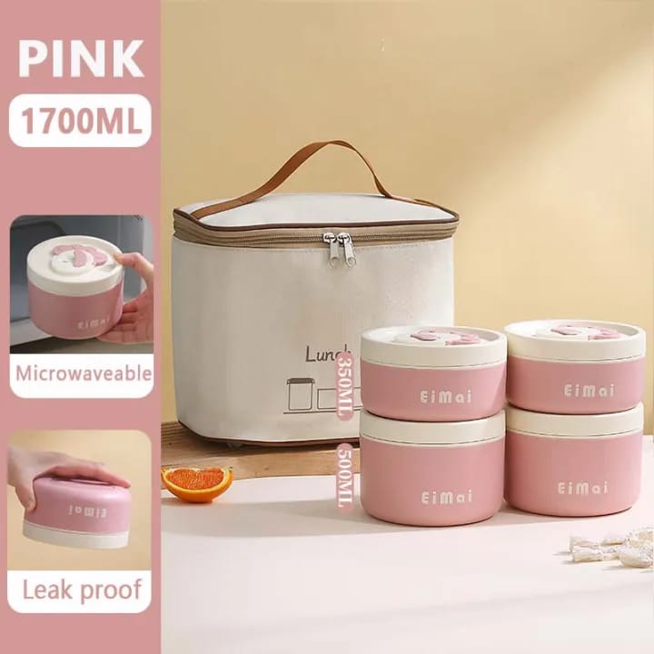 Buy MyneeMoe LunchMate 4 Stainless Steel Insulated Containers with Insulated Bag - Insulated Lunch Bag Box at MyneeMoe Online In India