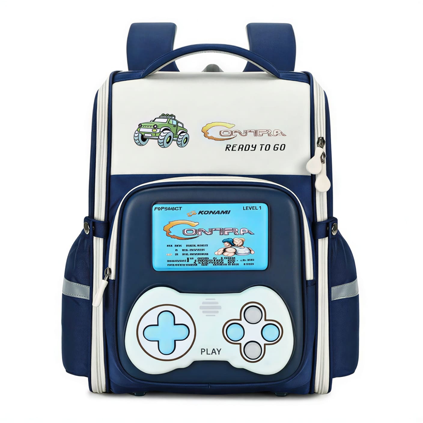Play Box Kids School Backpack – Durable, Stylish & Spacious School Bag (Blue & Grey)