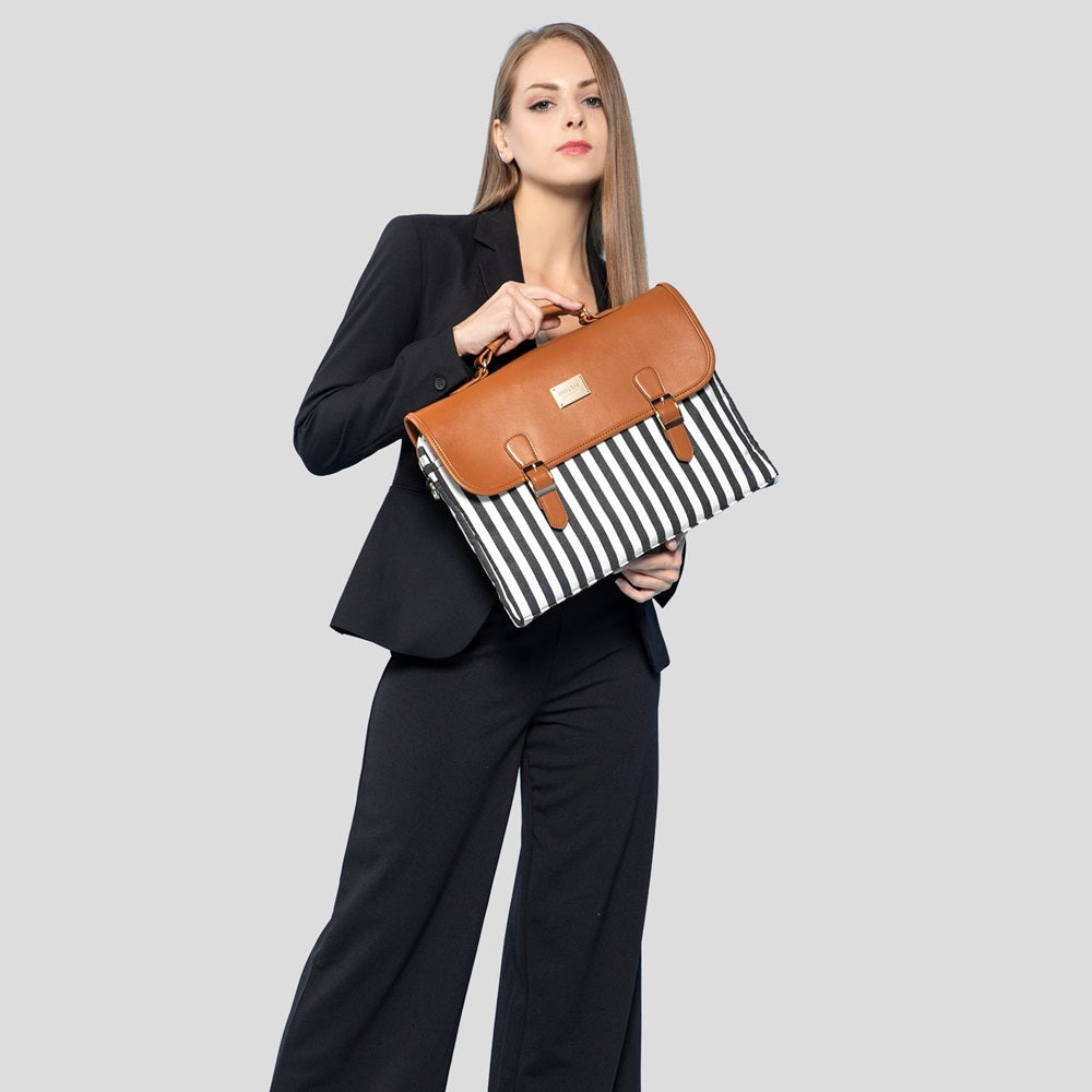 Buy MyneeMoe Lovevook Women's Laptop Bag Brown - Elegant Design with Multiple Compartments - Laptop Bag at MyneeMoe Online In India