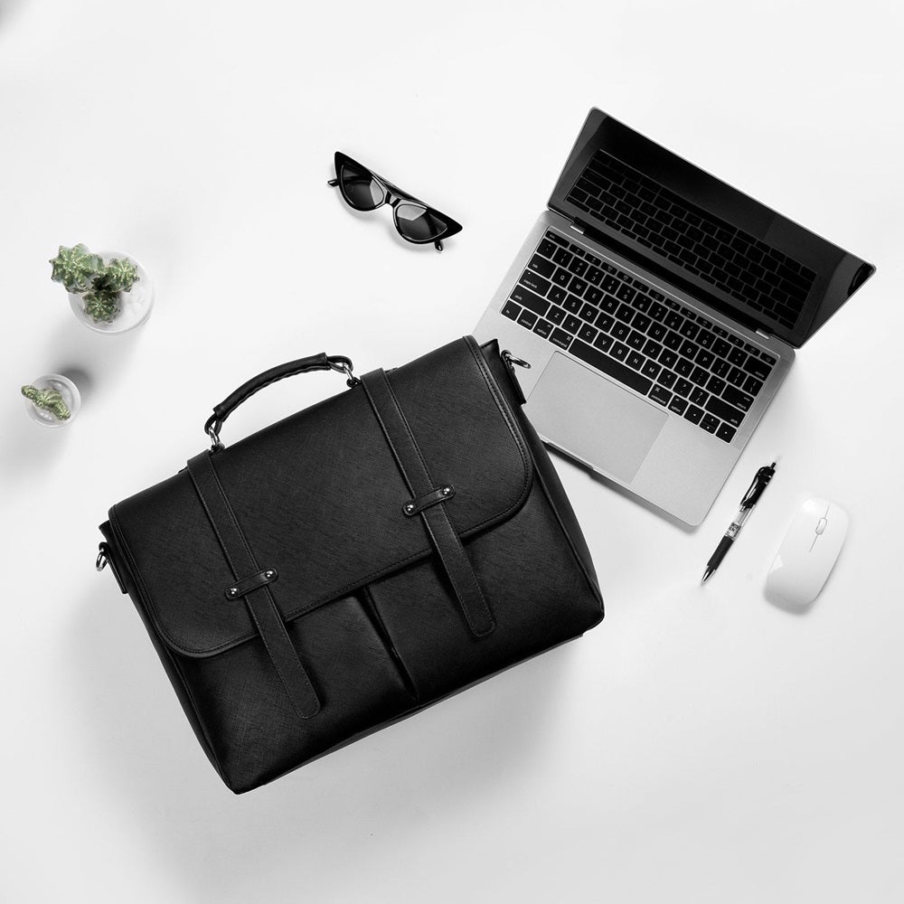 Buy MyneeMoe Lovevook Women's Laptop Bag Black - Sleek and Functional Work Bag with Multiple Pockets - Laptop Bag at MyneeMoe Online In India