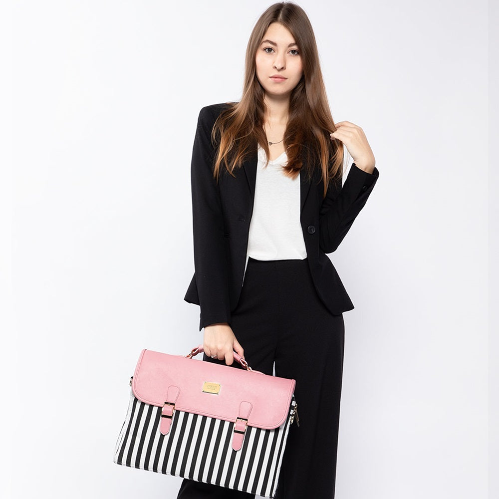 Buy MyneeMoe Lovevook Women's Laptop Bag Pink - Elegant Design with Multiple Compartments Pink - Laptop Bag at MyneeMoe Online In India