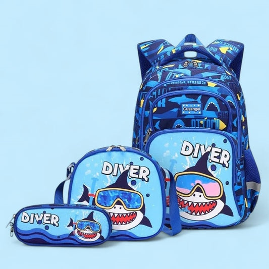 Buy Explorer’s Delight Waterproof School Bag Combo - Backpack, Lunch Bag & Pencil Case at MyneeMoe Online In India