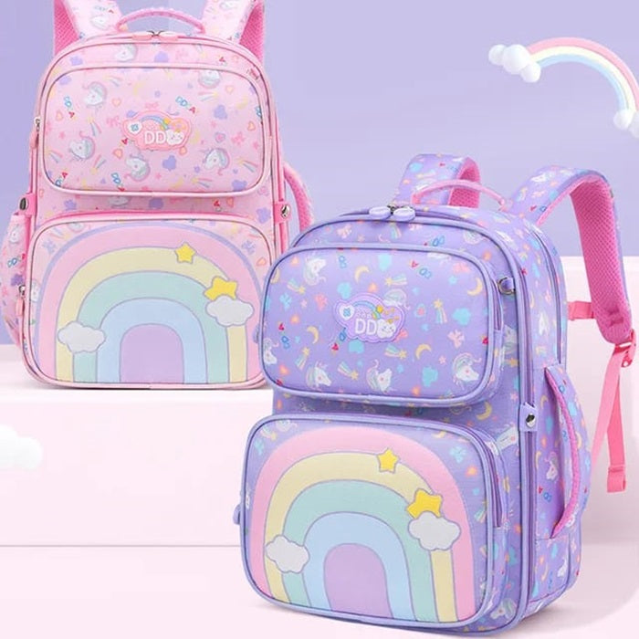 Buy MyneeMoe Rainbow Blossom School Backpack - Stylish, Durable & Waterproof Backpack - School Bag at MyneeMoe Online In India