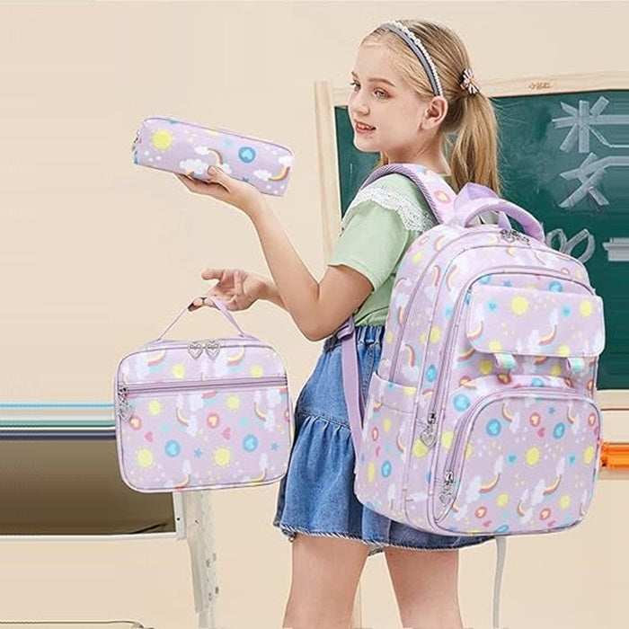Buy MyneeMoe Magical Rainbow Waterproof School Bag Combo - Backpack, Lunch Bag & Pencil Case - Kids School Bag at MyneeMoe Online In India