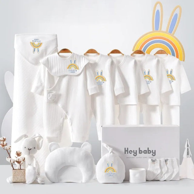 Buy Hey Baby Delight 20 Piece Newborn Gift Box – Perfect for Celebrating New Beginnings White at Myneemoe Online In India