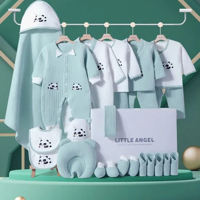 Buy Little Angel Premium 23 Piece Newborn Gift Box – Perfect for Baby Boys & Girls Green & White at Myneemoe Online In India