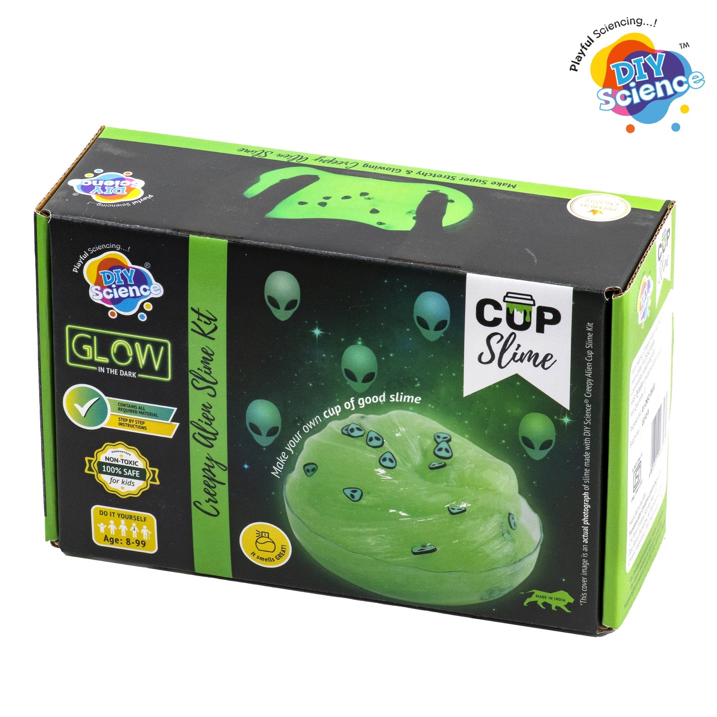 Buy Diy Science Creepy Alien Cup Slime Kit (Texture Glow in the Dark Slime) at Myneemoe Online In India