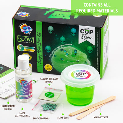 Buy Diy Science Creepy Alien Cup Slime Kit (Texture Glow in the Dark Slime) at Myneemoe Online In India