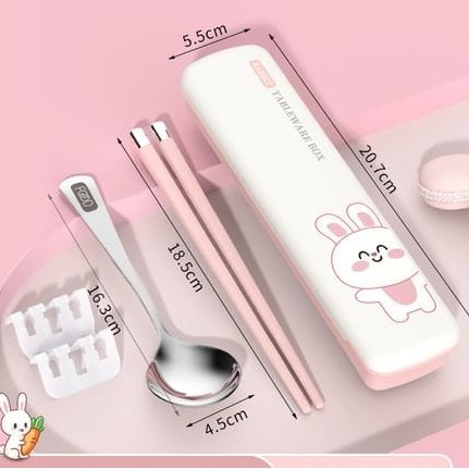 Buy Fun & Safe Children's Cutlery Set - Stainless Steel Spoon & Chopsticks at MyneeMoe Online In India