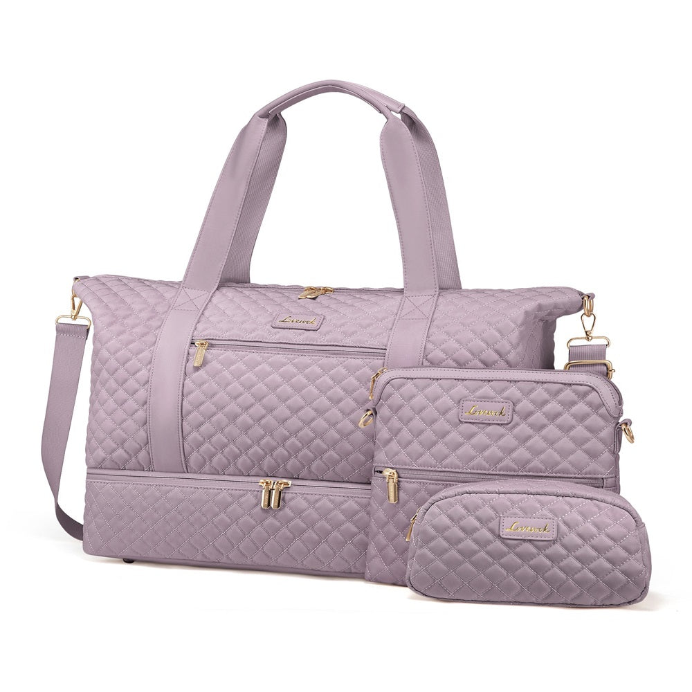 Buy MyneeMoe Lovevook Multipurpose 3-Piece Lavender Travel Set for Weekend & Overnight Trips Lavender - Travel & Tote Bags at MyneeMoe Online In India